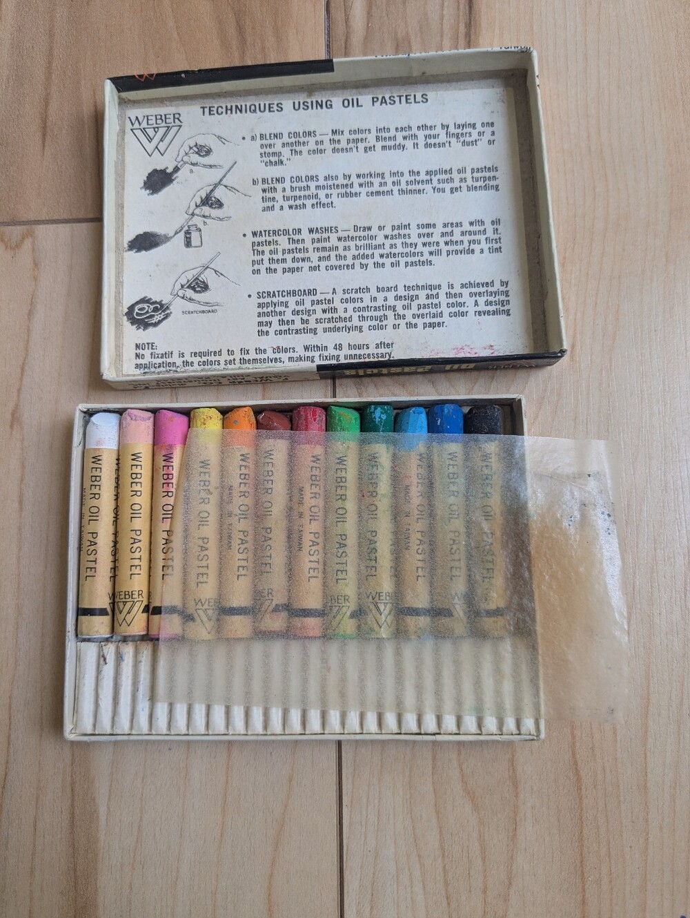Gently Used Vintage Weber Oil Pastels 12 Colors